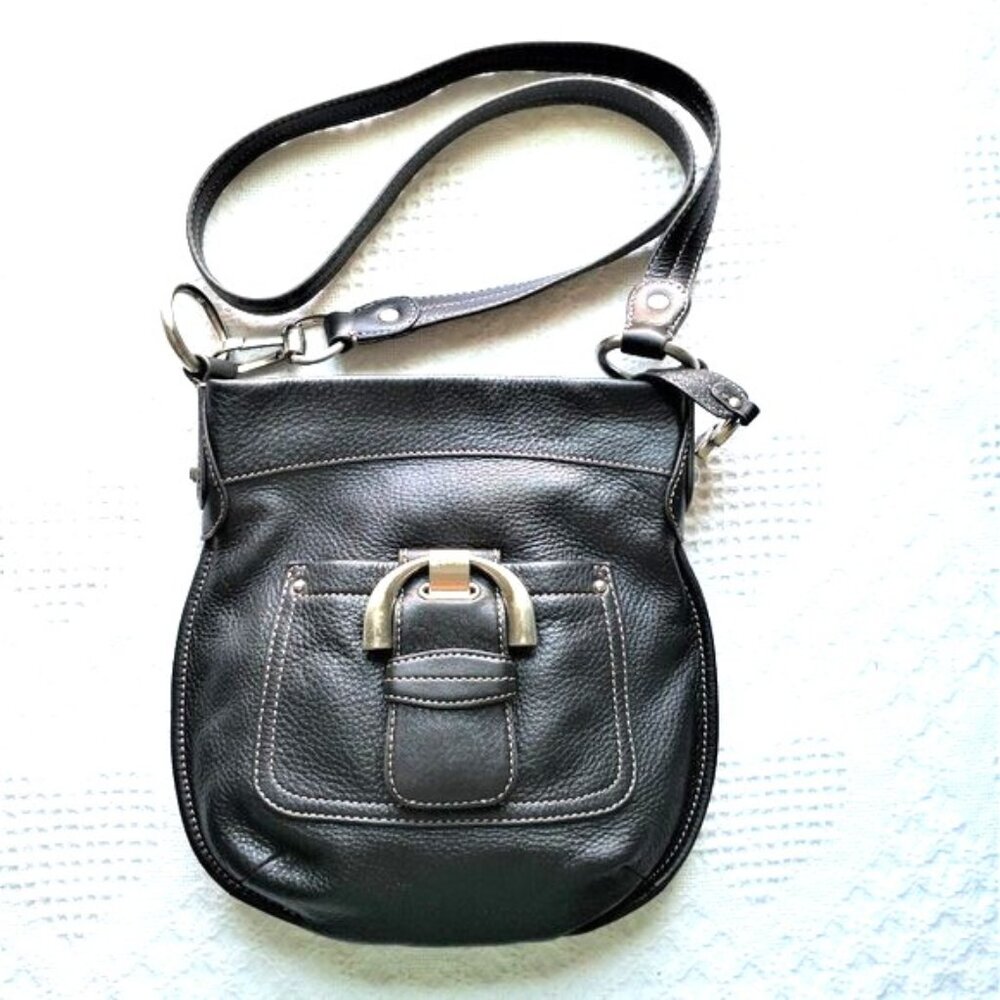 B. Makowsky Giamma‎ Black Pebbled Leather Crossbody